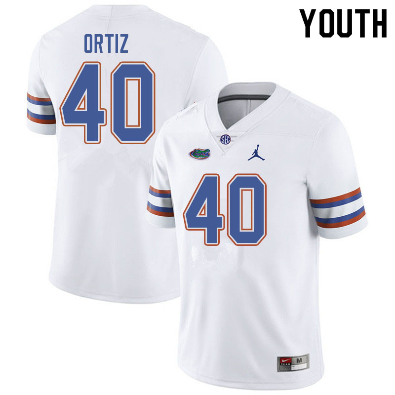 Jordan Brand Youth #40 Marco Ortiz Florida Gators College Football Jerseys Sale-White - Click Image to Close